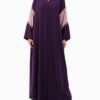 Model wears Purple Abaya